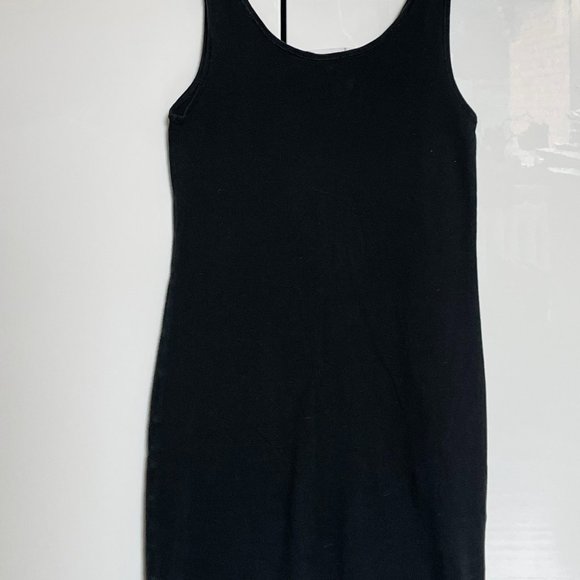 Tight-Fit Black Knit Tank Dress - Picture 4 of 5